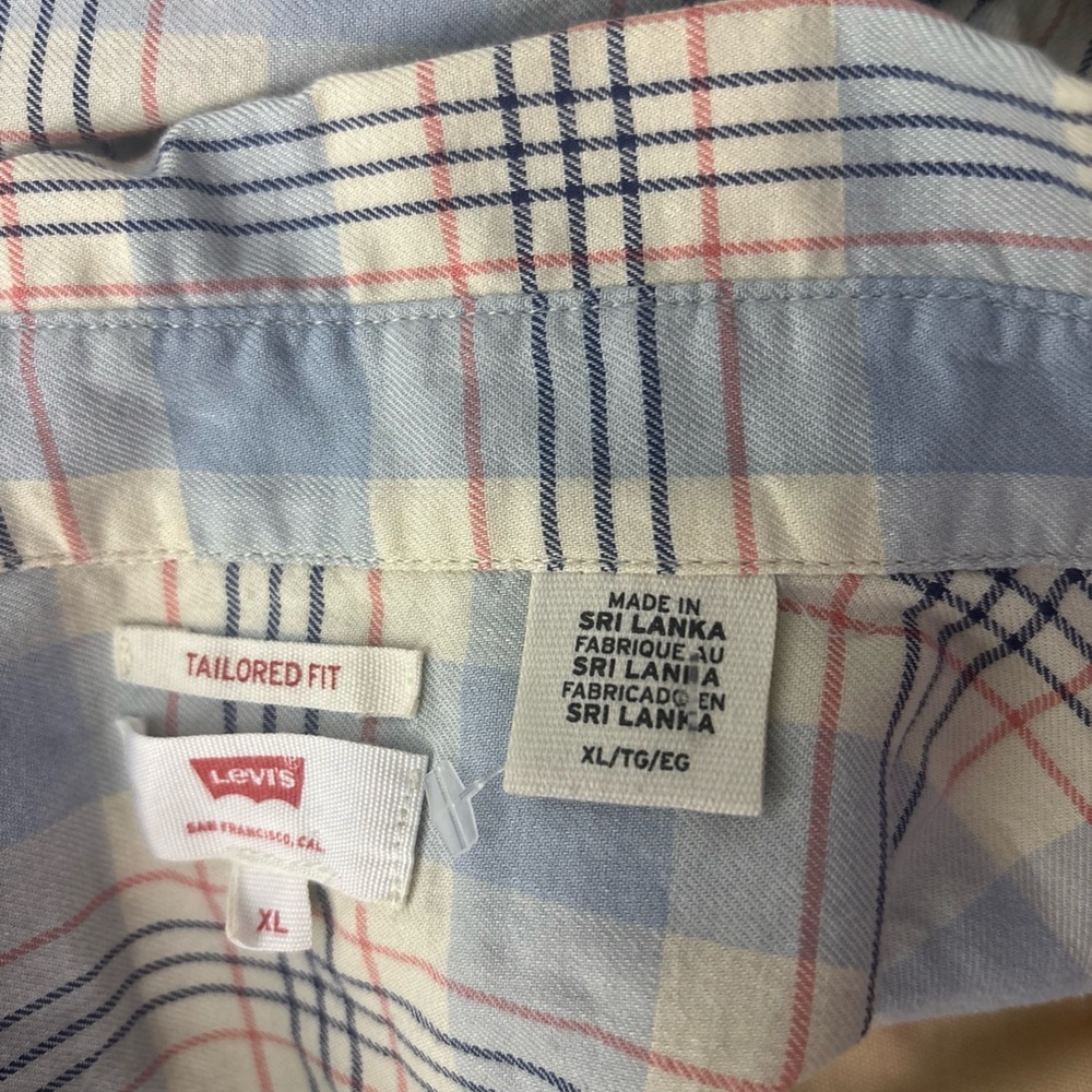 Levi's Blue and Cream Checkered Shirt - Picture 9 of 10